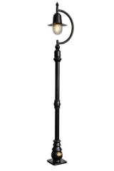 Goose Neck outdoor floor lamp in black. HARTE. 