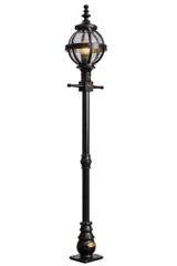 Heritage black cast iron Victorian outdoor post lamp. HARTE. 