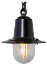 Small black pendant lamp for outdoor use, industrial style Station Master. HARTE. 