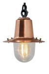 Small copper and black outdoor pendant light Station Master. HARTE. 