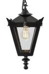 Small outdoor hanging lamp in black Traditional cast iron. HARTE. 