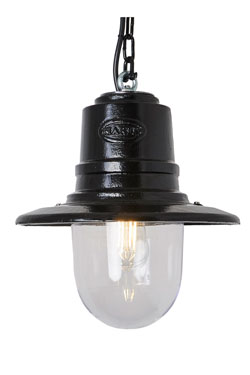 Station Master black outdoor pendant light. HARTE. 