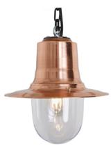 Station Master copper industrial-style outdoor pendant light. HARTE. 