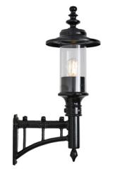 Courtyard small outdoor wall lamp in black cast iron. HARTE. 