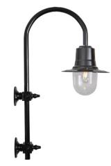 Goose Neck large outdoor wall lamp in black country style. HARTE. 