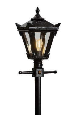 Small outdoor floor lamp in black cast iron Traditional. HARTE. 