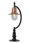 Goose Neck outdoor copper country post-top lamp. HARTE. 