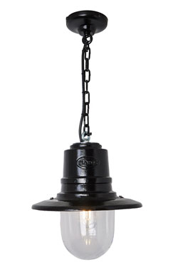 Station Master black outdoor pendant light. HARTE. 