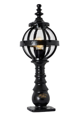 Petite balise de jardin noire classique IP44 Heritage. HARTE. 