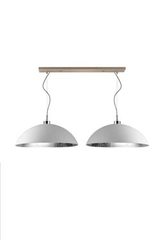 Double pendant in matt white metal. Hind Rabii. Double pendant in matt white metal. Hind Rabii.