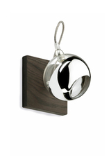 Small semi-chromed glass ball wall light. Hind Rabii. Small semi-chromed glass ball wall light. Hind Rabii.