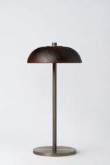 Bolacha minimalist cordless dome lamp in dark wood. HISLE. Bolacha minimalist cordless dome lamp in dark wood. HISLE.