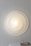 Large round wall light in corrugated plaster Kalm. HISLE.  Large round wall light in corrugated plaster Kalm. HISLE.