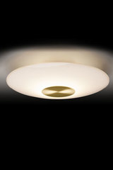 Ceiling lamp in opal glass and matt gold metal. Holtkötter. Ceiling lamp in opal glass and matt gold metal. Holtkötter.