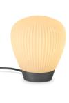 Plissée petite lampe à poser rétro finition platine . Holtkötter.  Plissée petite lampe à poser rétro finition platine . Holtkötter.