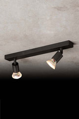 Spot noir orientable sur rotule rail de 2 lumières. Holtkötter. Spot noir orientable sur rotule rail de 2 lumières. Holtkötter.