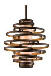 Vertigo suspension en spirale bronze et dorée 2 lumières. Hudson Valley. 