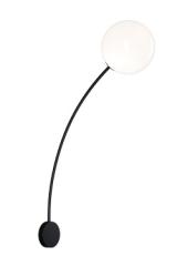 Filo black bathroom wall light with white ball. Italamp. 