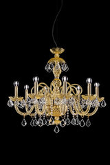 Amber crystal chandelier 8 lights Evergreen. Italamp. Amber crystal chandelier 8 lights Evergreen. Italamp.