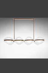 Ellepi bronze chandelier and round diffusers in satin glass. Italamp. Ellepi bronze chandelier and round diffusers in satin glass. Italamp.