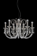 Flora contemporary chandelier in transparent glass 8 lights. Italamp. Flora contemporary chandelier in transparent glass 8 lights. Italamp.