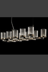 Quarzo contemporary chandelier LED lighting 10 lights. Italamp. 