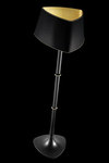 Black and gold floor lamp with matte black metal foot and gold detail Hugo . Italamp. 