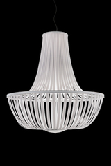 Grand Lustre montgolfière 8 lumières blanc. Italamp. Grand Lustre montgolfière 8 lumières blanc. Italamp.