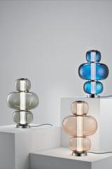 Lampe de table en cristal bleu Nube. Italamp. 