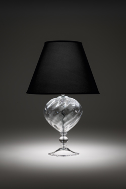 Lampe de table noire en cristal soufflé. Italamp. 