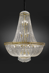 Lustre montgolfière 20 lumières et pampilles en cristal Swarovski . Italamp. Lustre montgolfière 20 lumières et pampilles en cristal Swarovski . Italamp.