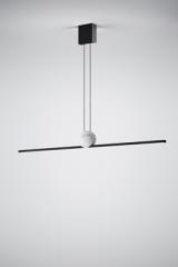 Long black and white marble Regolo bar pendant lamp 120cm. Italamp. 