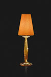 Phebo ambré lampe de table en cristal et abat-jour orange. Italamp. 