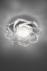 Spot en forme de fleur en verre transparent. Italamp. Spot en forme de fleur en verre transparent. Italamp.