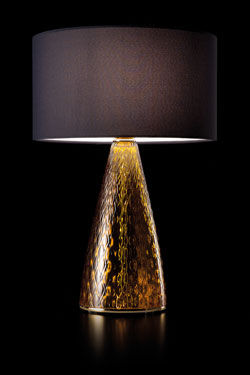 Amber carved glass table lamp. Italamp. 