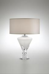 White and transparent crystal table lamp. Italamp. 