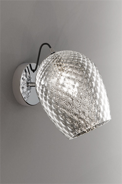 Nuce wall lamp in transparent blown glass. Italamp. 
