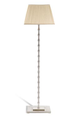 Silver Reading lamp with Square Ivory Silk  Shade Pilate. Jacques Garcia. 