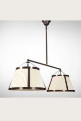 2-light pendant lamp in antique bronze Sartre. Jacques Garcia. 