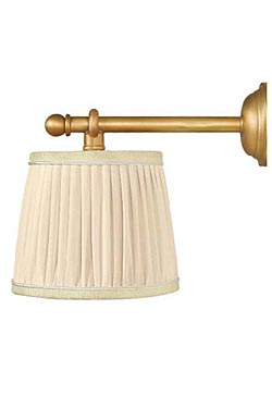 Figaro L wall lamp in gilt bronze and ivory pleated silk lampshade. Jacques Garcia. 