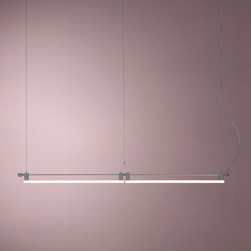 Neon Pendant In Polished Nickel And Led Lighting