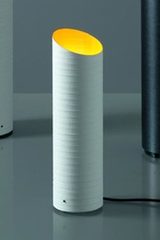 Lampe blanche tube de fibre de verre vernie Slice intérieur jaune 36cm. Karboxx. 
