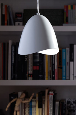 Mirage pendant white bell and LED lighting. Karboxx. 