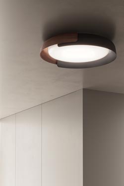 Dala contemporary round ceiling light in wood finish. kdln. 