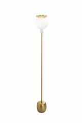 Opyo floor lamp in white opal blown glass and gold metal. kdln. 