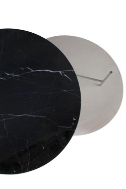 Zorro coffee table in black marble and smoked glass. La Chance. 