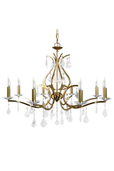 Palazzo golden metal chandelier 8 lights. Le Dauphin. Palazzo golden metal chandelier 8 lights. Le Dauphin.