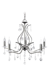 Palazzo chandelier in chromed metal 5 lights. Le Dauphin. Palazzo chandelier in chromed metal 5 lights. Le Dauphin.