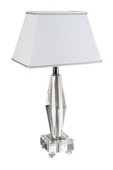 Delta lampe en verre optique et métal chromé. Le Dauphin. Delta lampe en verre optique et métal chromé. Le Dauphin.