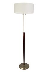 Santana classic style walnut floorlamp, satin brass fixtures. Le Dauphin. Santana classic style walnut floorlamp, satin brass fixtures. Le Dauphin.
